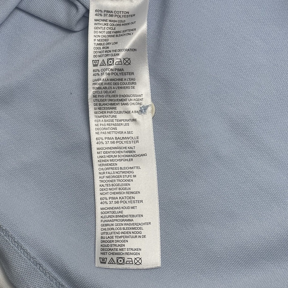 Tommy Bahama Island Zone Medium Blue Supima Camp Loop Collar 37.5 Technology - Picture 6 of 13